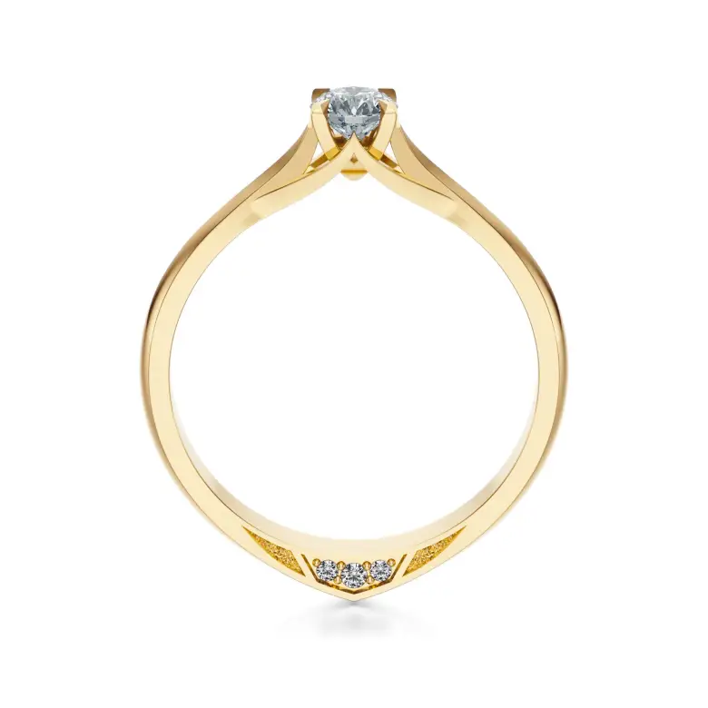 Pierścionek zaręczynowy złoty z diamentami